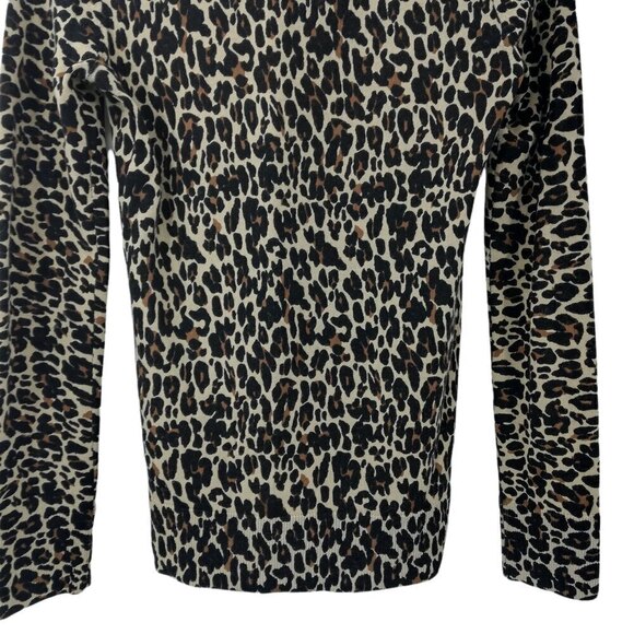 Tory Burch Merino Wool Leopard Print Sweater Size XS Lightweight Long Sleeve - Picture 8 of 11